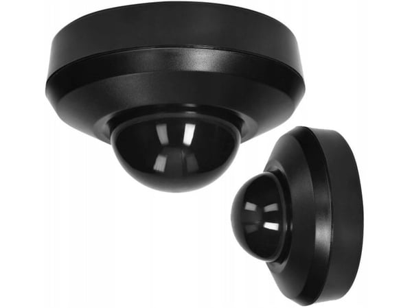 Liike- ja läsnäolotunnistin 360st, IP44, 2000W, lisäkiinnitysjalusta, 3 tunnistinta, musta