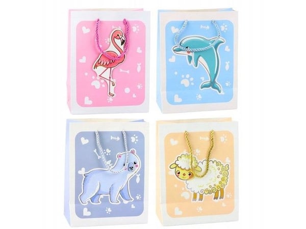 LeanToys gavepose dyr 3D pastell 23x18x10 cm