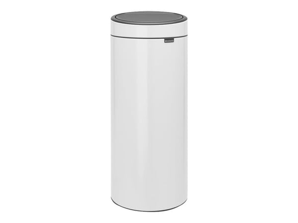 Brabantia Touch Bin New - Søppelbøtte - skyvelokk - 30 L - håndtak - hvit