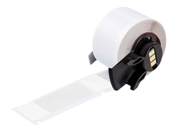 Brady B-427 - Genomskinlig vinyl - matt - permanent akrylhäftning - vit - 25.4 x 63.5 mm 100 etikett (er) (1 rulle/rullar x 100 etiketter - för Bra...