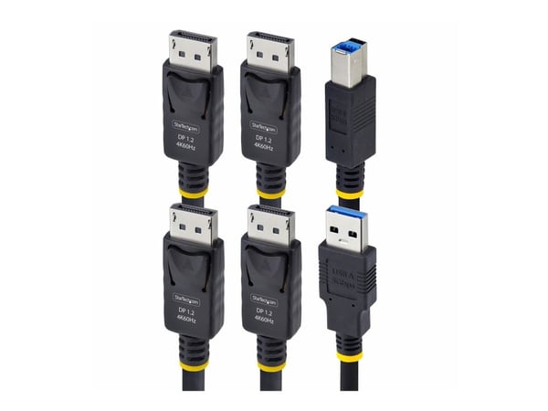 StarTech.com DDU1226-KVM-CABLE, 1,8 m, USB, USB, DisplayPort, musta, 2 x DisplayPort + USB 3.2 Type-A