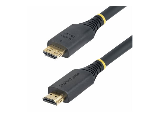 Startech 20ft (6m) Active HDMI Cable w/Gripping Connectors - High Speed - HDMI-kabel med Ethernet - HDMI hann til HDMI hann - 6.1 m - skjermet - sv...