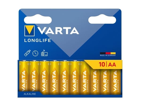 Varta Longlife - Batteri 10 x AA / LR6 - Alkalisk