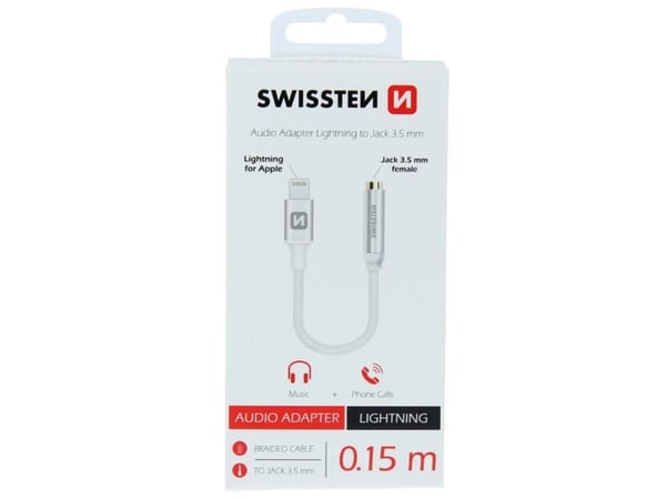 Swissten 73501301, USB C, Uros, Naaras, 0,15 m, Valkoinen