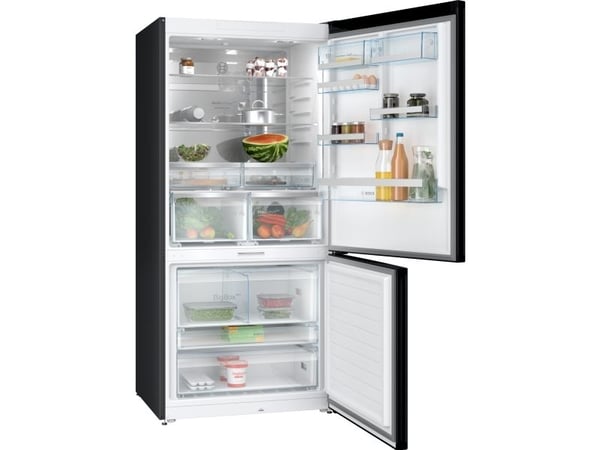 Bosch Serie | 8 KGP86AXB0N - Kjøleskap/fryser - bunnfryser - Wi-Fi - bredde: 86 cm - dybde: 81 cm - høyde: 186 cm - 621 liter - Klasse B - brushed ...
