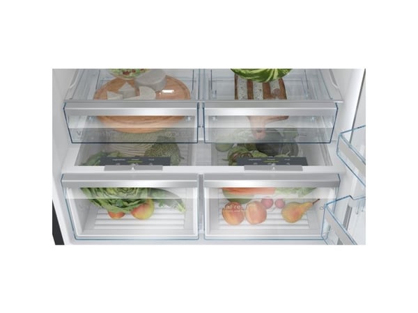 Bosch Serie | 8 KGP86AXB0N - Kjøleskap/fryser - bunnfryser - Wi-Fi - bredde: 86 cm - dybde: 81 cm - høyde: 186 cm - 621 liter - Klasse B - brushed ...