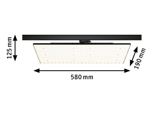 Paulmann 96582, Spotlight på skinne, Ikke-utskiftbare pærer, LED, 80 W, 3000 K, Sort