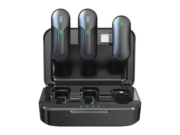 Technaxx TX-301, Lavalier-mikrofon, 15 m, Batteri, Bodypack-mottaker, Akrylonitril-butadien-styren (ABS), USB Type-C