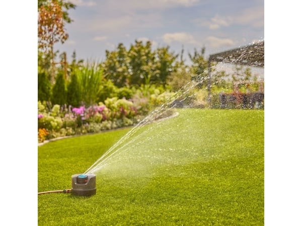 Gardena AquaPrecise, Sirkulær sprinkler, 320 m², Sort, Blå, Grå