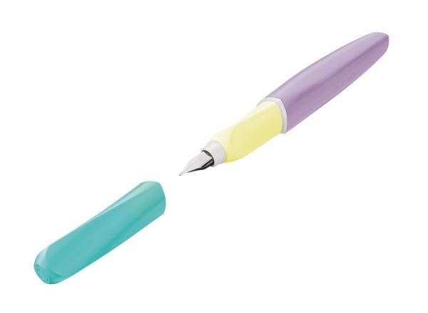 Pelikan Twist Color Blocking, Lilac, Mynte, Fyllesystem med patron, Blå, Medium, Ambidekstriøs, Boks