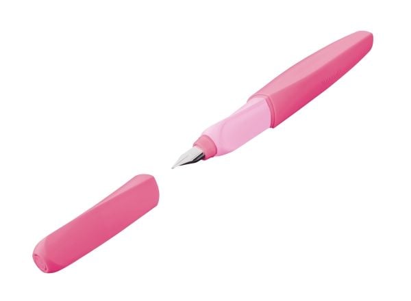 Pelikan Twist, Rosa, Fyllesystem med patron, Blå, Medium, Ambidekstriøs, Boks