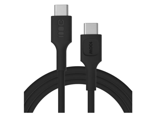 USB-C Kabel 2m 100W Greencell PowerFlex Hurtiglading PD Panther Sort