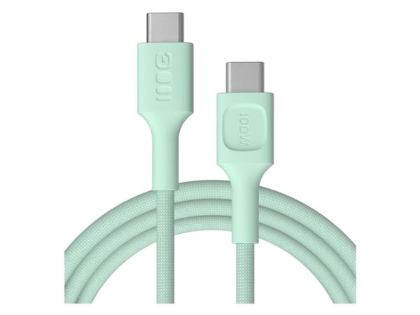 USB-C-kabel 2m 100W Greencell PowerStream Hurtiglading PD Mintgrønn