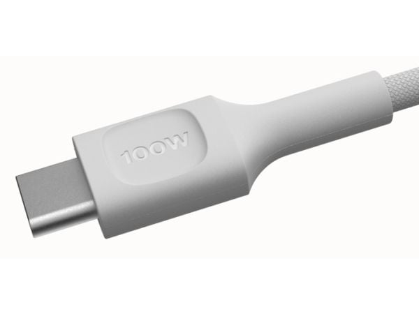 USB-C-kaapeli 2m 100W Greencell PowerStream Fast Charging PD Lumivalkoinen