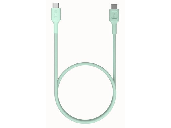 USB-C-kabel 0,3m 100W Greencell PowerStream Hurtiglading PD Mintgrønn