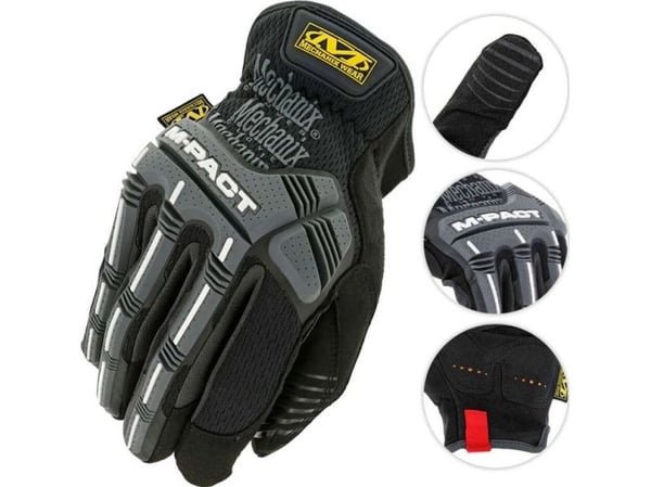 Mechanix Wear Gloves Mechanix M-Pact® Åpen mansjett M størrelse. Ruched Cuff, TrekDry®, Syntetisk Lær, Palm, Gear, Armortex®, Finger Protection, C3...