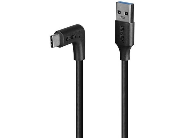 Lindy 32013, 1 m, USB A, USB C, USB 3.2 Gen 2 (3.1 Gen 2), 10 Gbit/s, Svart