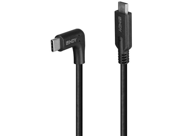 Lindy 1m USB 3.2 Type C -kaapeli 90° kulmassa (32018)