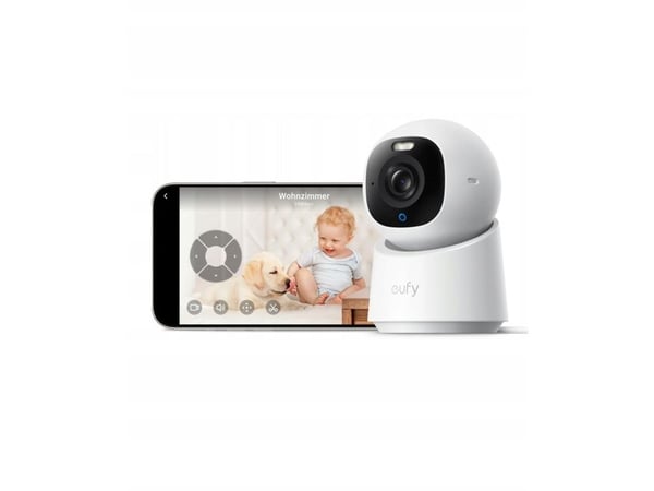 Eufy Indoor Cam E30, IP-sikkerhetskamera, Innendørs, Trådløs, Tak/vegg/stang, Hvit, Kuppel