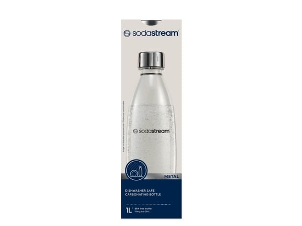 SodaStream FUSE METAL, Karboneringsflaske, Metallisk, Gjennomsiktig, 1000 ml, 1 stykker, 85 mm, 85 mm