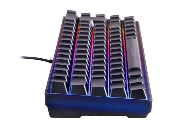 DELTACO GAMING DK240 - Tastatur - 60% - mini - bakgrunnsbelyst - USB - QWERTY - USA - svart, halvtransparent