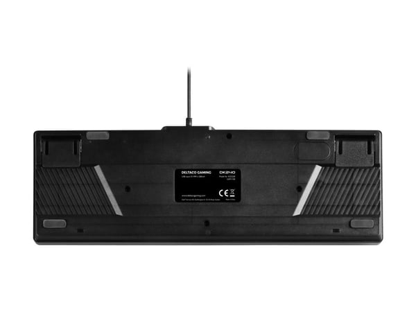 DELTACO GAMING DK240 - Tastatur - 60% - mini - bakgrunnsbelyst - USB - QWERTY - USA - svart, halvtransparent
