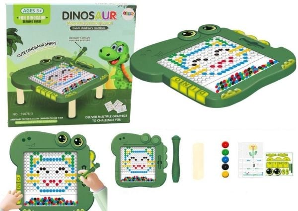 LeanToys Magnetisk læringstavle dinosaur matte grønn puslespill