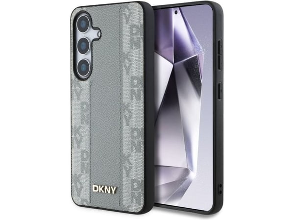 DKNY etui DKNY lær rutete mønster MagSafe til Samsung Galaxy S25 taupe