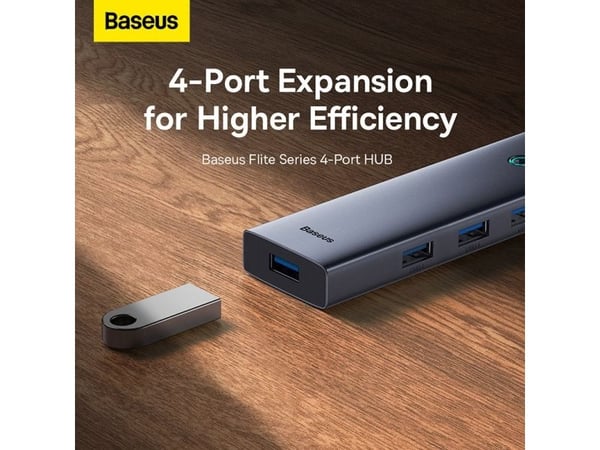 4in1 Hub Baseus UltraJoy USB-C USB 3.0:aan (harmaa tila)