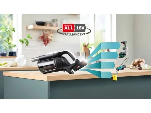 Bosch BCS1041WAC, Støvsuger med stang, Uten pose, Sort, Hvit, 0,4 l, Tørr, HEPA