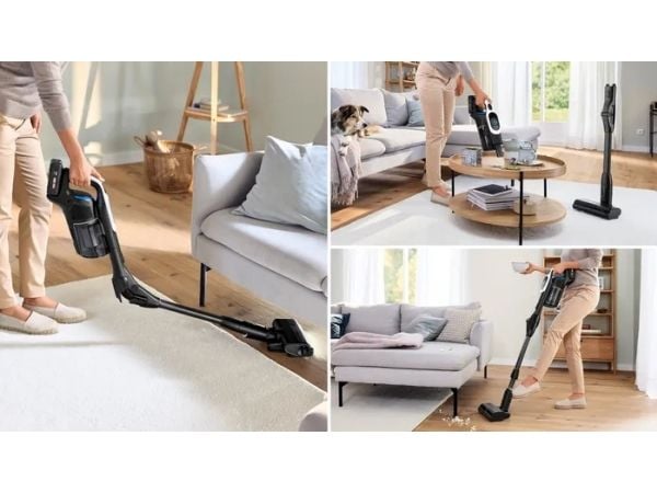 Bosch BCS1041WAC, Støvsuger med stang, Uten pose, Sort, Hvit, 0,4 l, Tørr, HEPA