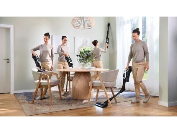 Bosch BCS1041WAC, Støvsuger med stang, Uten pose, Sort, Hvit, 0,4 l, Tørr, HEPA