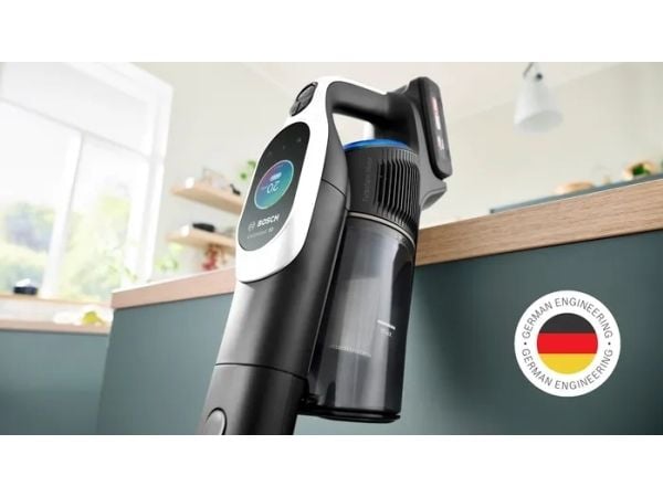 Bosch BCS1041WAC, Støvsuger med stang, Uten pose, Sort, Hvit, 0,4 l, Tørr, HEPA
