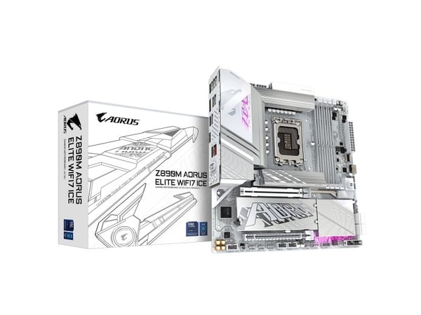 AORUS Z890M ELITE WIFI7 ICE - Hovedkort - micro ATX - LGA1851-sokkel - Z890 Chipset - USB4, USB-C 3.2 Gen2, USB 3.2 Gen 2, USB 3.2 Gen 1 - 2.5 Giga...