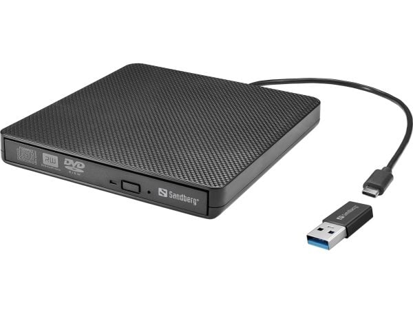 Sandberg - Platestasjon - DVD±RW (±R DL) / DVD-RAM - USB-C - ekstern