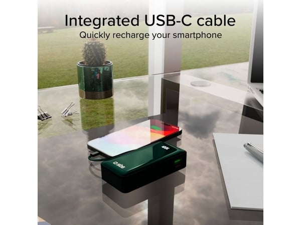 SBS TTBB10000LCDTTCD20G, 10000 mAh, adaptiv hurtiglading, strømforsyning, grønn