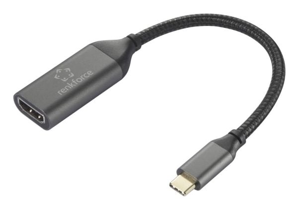 Renkforce RF-5234038, 0,15 m, USB-C, HDMI-A, Hankjønn, Hunkjønn, Rett