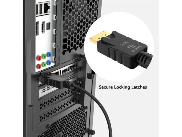Akasa 16K DisplayPort-kaapeli - 2m, musta