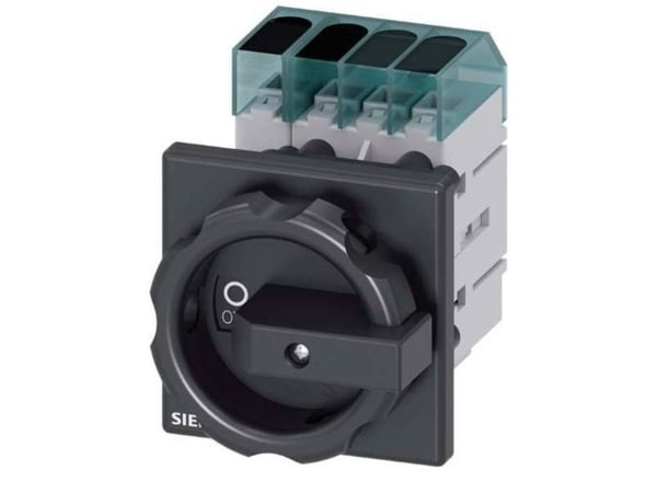 Siemens lastbrytare, svart, 4-polig, 16 mm², 32 A, 690 V/AC, 3LD32540TL51, 4P, IP65, 60 mm, 79 mm, 85 mm, 110 mm