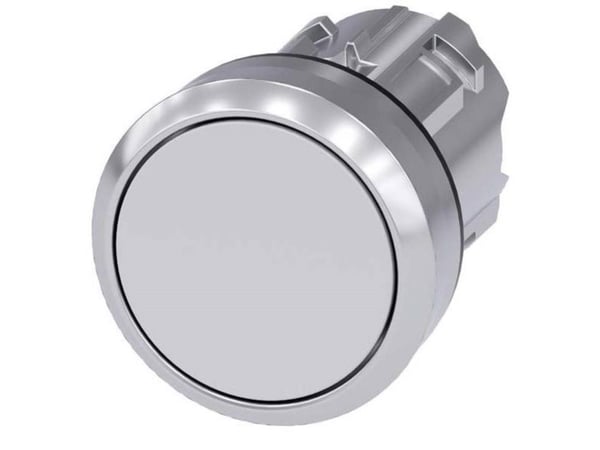 Siemens 3SU10500AB600AA0 tryckknappsfrontring i metall högblank manöverknapp platt vit 1 st