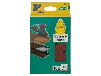 wolfcraft GmbH 1813000, Forbrenningspute, Metall, Tre, Corundum, Rød, 10 stykker, Boks