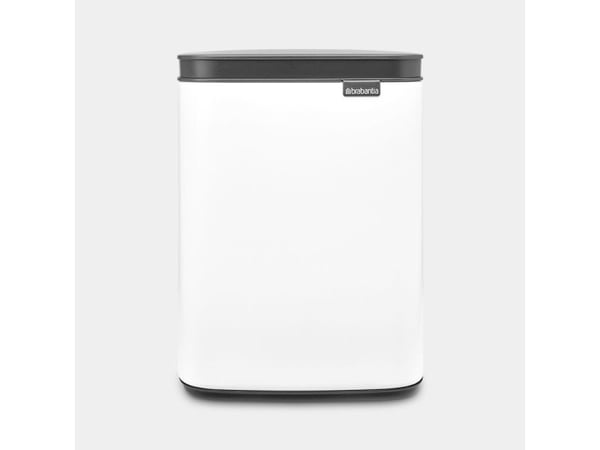 Brabantia Bo Waste Bin, 4 l, Rektangulær, Stål, Sort, Hvit, Stål, Manuell