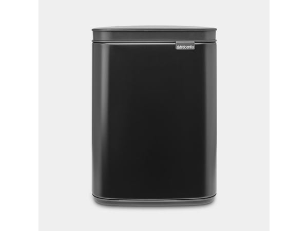 Brabantia Bo Waste Bin, 4 l, Rektangulær, Stål, Sort, Stål, Manuell