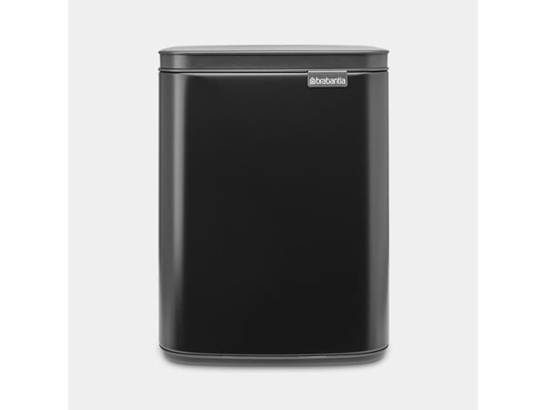 Brabantia Bo Waste Bin, 7 l, Rektangulær, Stål, Sort, Stål, Manuell