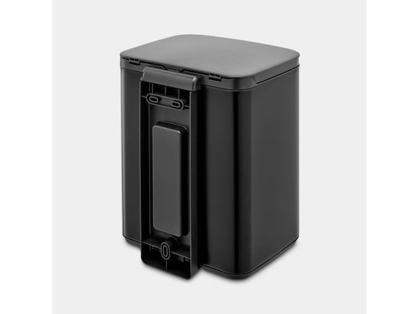 Brabantia Bo Waste Bin, 7 l, Rektangulær, Stål, Sort, Stål, Manuell