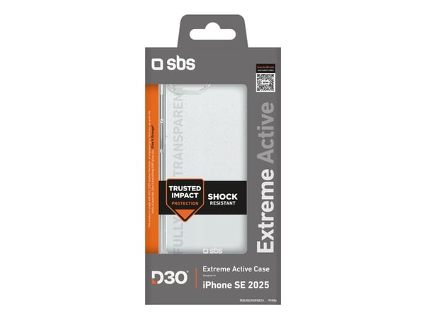 SBS TED3OCOVIPSE25, Mobilskal, Apple, iPhone 16E, 15,5 cm (6.1"), Transparent