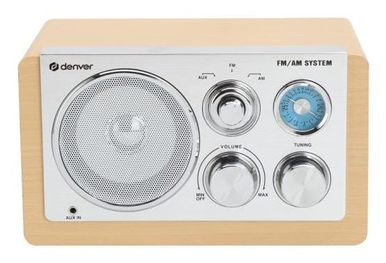 Radio AM/FM Analoginen asetus AUX-tulo TR-63LW Vaalea puu