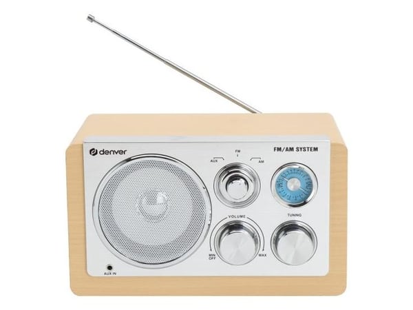 Radio AM/FM Analoginen asetus AUX-tulo TR-63LW Vaalea puu