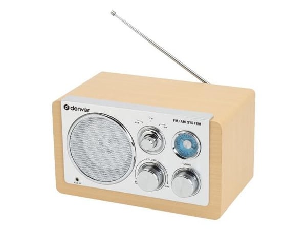 Radio AM/FM Analoginen asetus AUX-tulo TR-63LW Vaalea puu