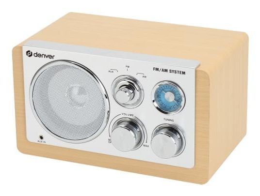 Radio AM/FM Analoginen asetus AUX-tulo TR-63LW Vaalea puu
